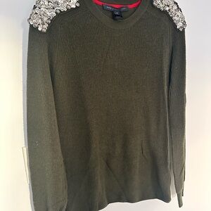 MARC By Marc Jacobs Green Sweater with Crystal Embellishments